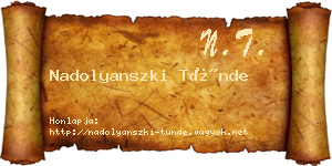 Nadolyanszki Tünde névjegykártya